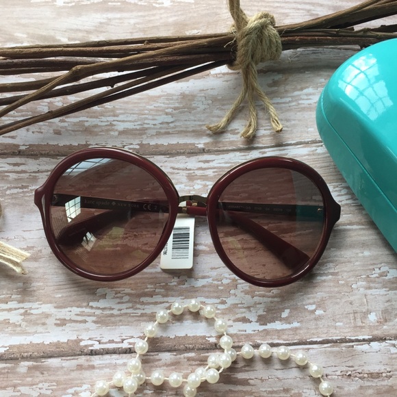 kate spade Accessories - KATE SPADE burgundy round frame sunglasses